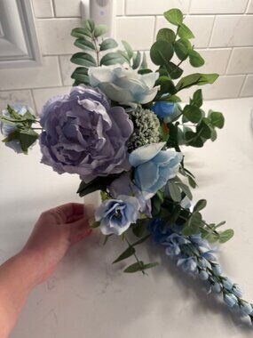 Light Blue Faux Floral | Welcome Sign Floral with Clip